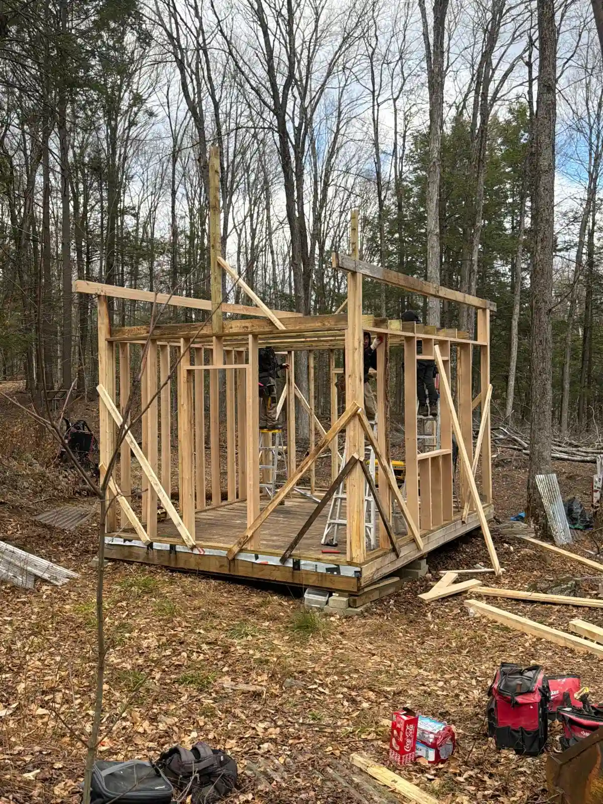 Composite deck with railings on a New Hampshire home, New Generation General Construction
