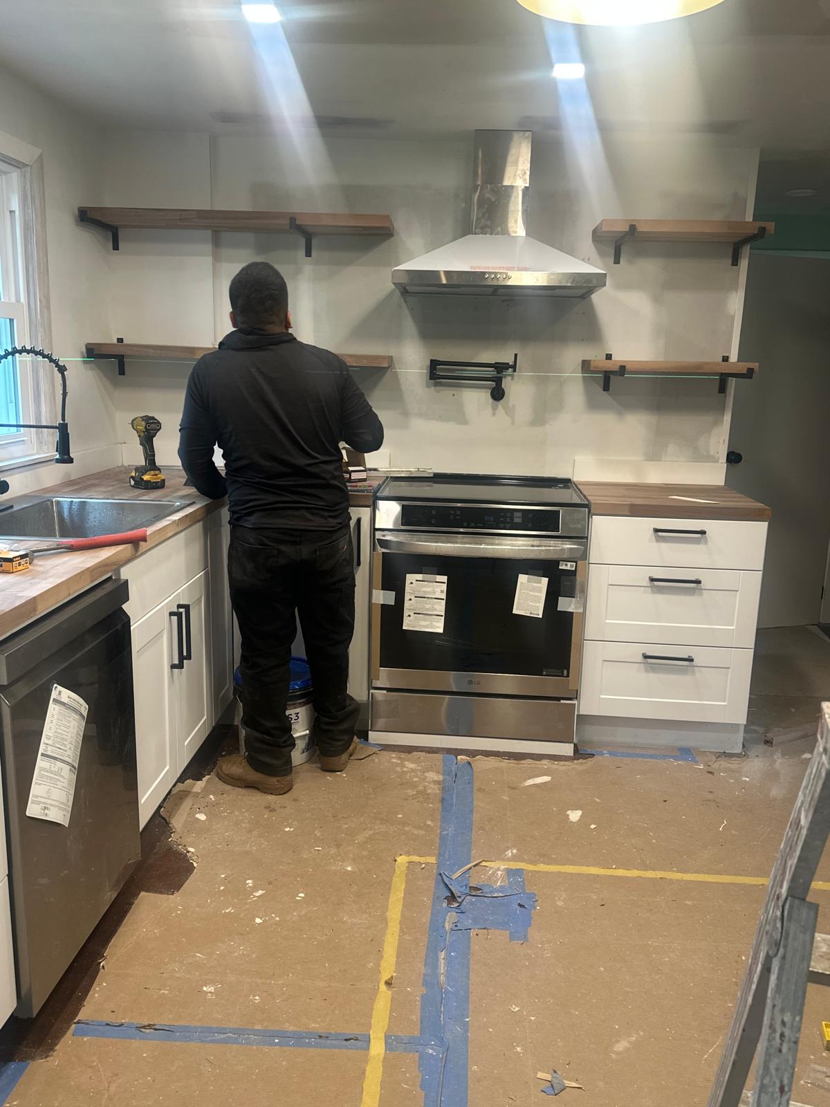 Kitchen backsplash and cabinet detail in New Hampshire, New Generation General Construction
