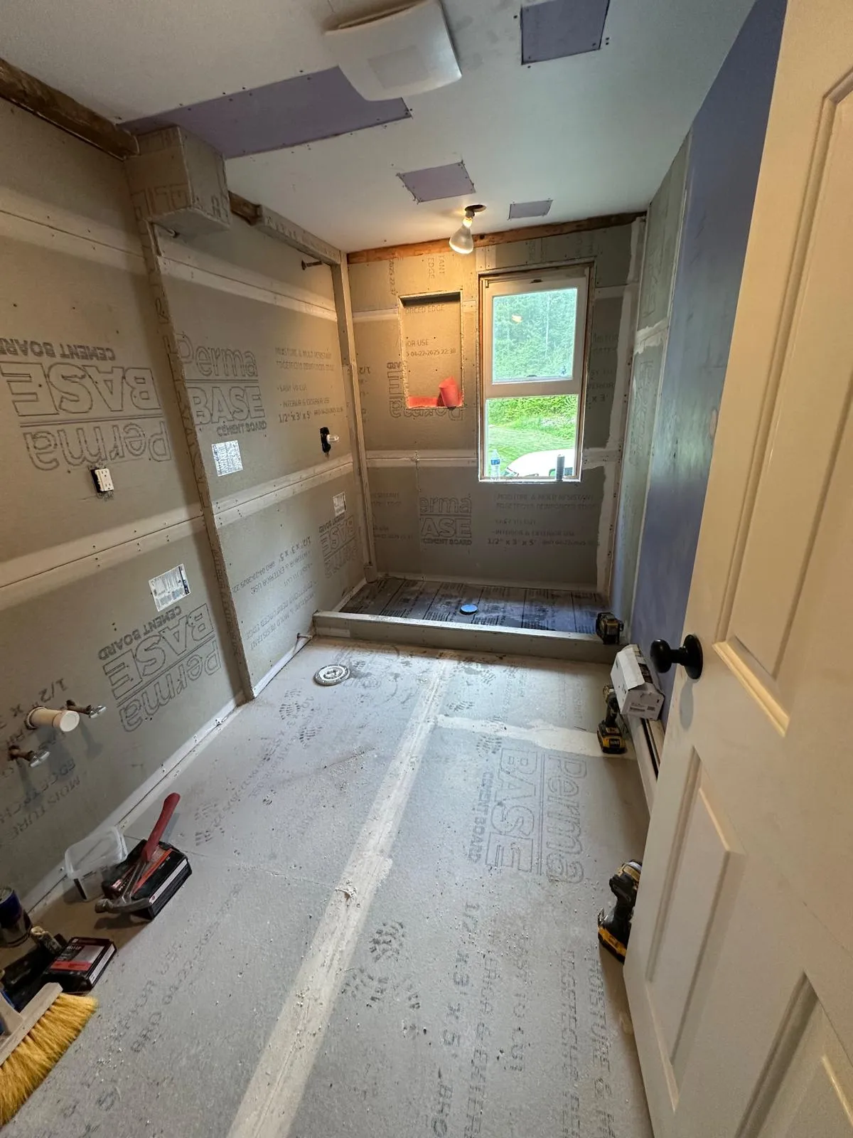 Bathroom remodeling in New Hampshire with a tiled walk in shower, New Generation General Construction