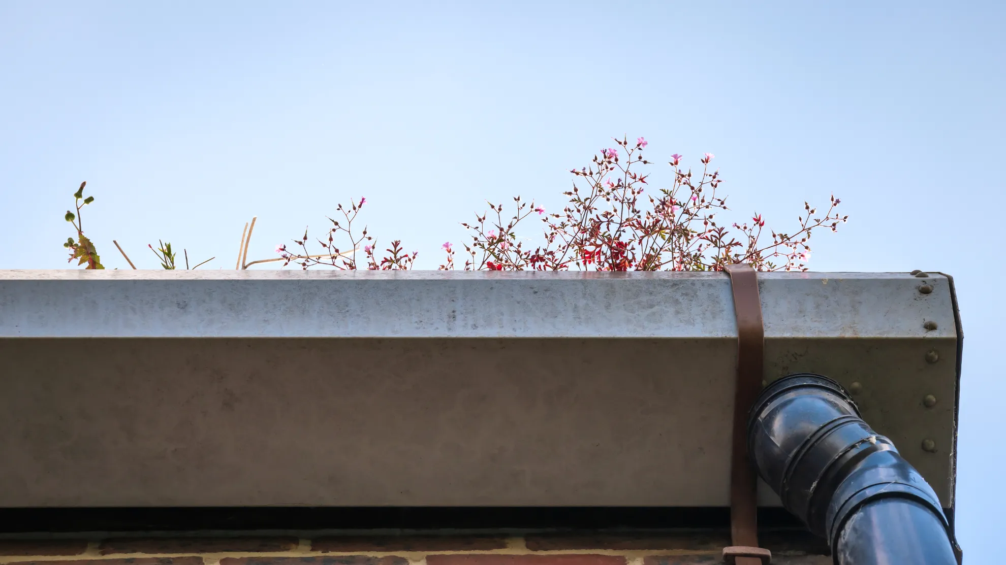 Gutter installation in New Hampshire on a residential fascia, New Generation General Construction